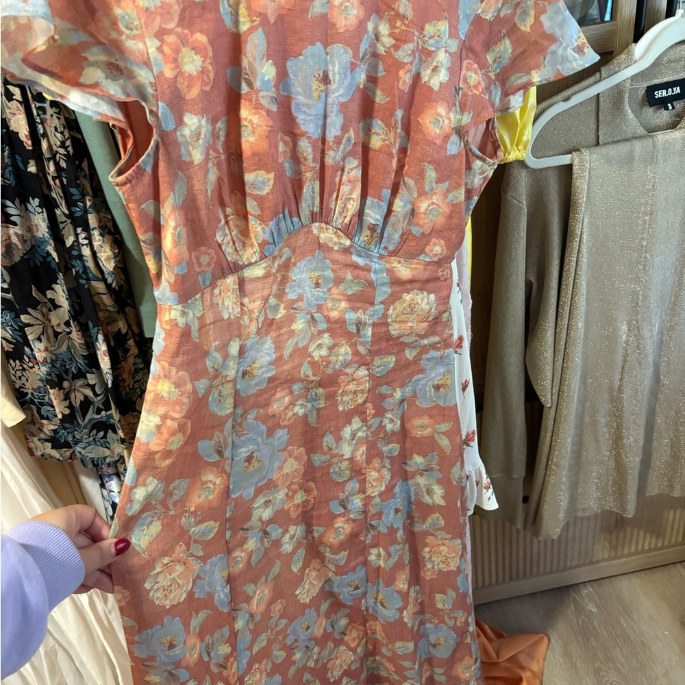 Hansen & Gratel Peach Floral Backless Dress